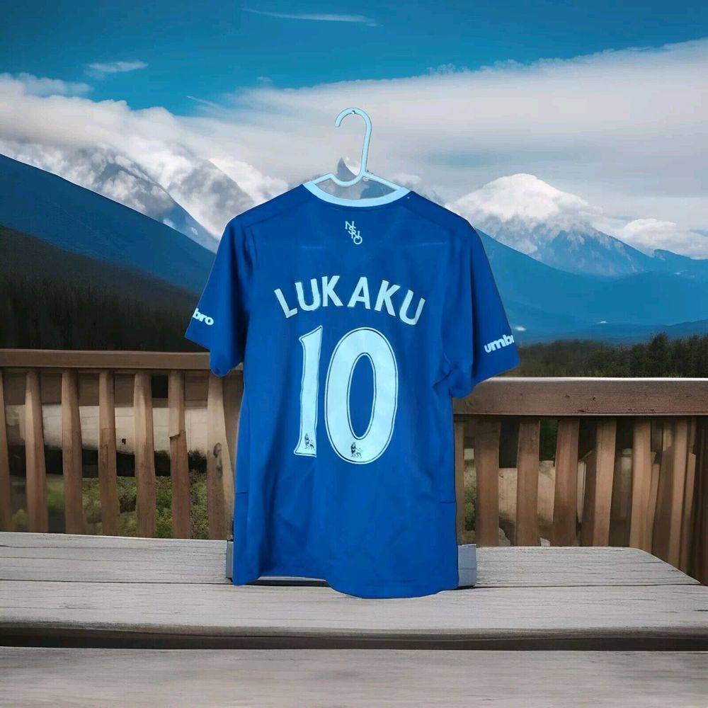 #10 LUKAKU EVERTON FC 2015-16 HOME‎ SHIRT UMBRO JERSEY SOCCER SIZE XXLBOYS